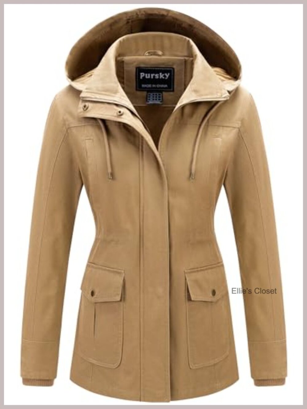 Women's Cotton Anorak Jacket Lightweight Military Utility Coat Removable Hood